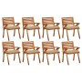 Sillas de jardín 8 uds madera maciza de teca con cojines de , Sillas de jardín - Ref: Foro24-3075219, Precio: 768,10 €