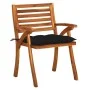 Garden chairs with cushions, 4 units, solid acacia wood. by , Garden chairs - Ref: Foro24-3075196, Price: 398,97 €, Discount: %