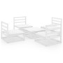 Set de salón de jardín de 5 pzas blanco madera maciza de pino de , Conjuntos de jardín - Ref: Foro24-3075265, Precio: 250,32 ...