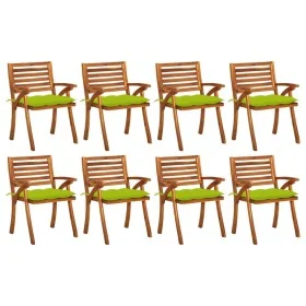 Garden chairs 8 units solid teak wood with cushions by , Garden chairs - Ref: Foro24-3075227, Price: 716,54 €, Discount: %