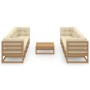 9-piece garden furniture set with solid pine wood cushions by , Garden sets - Ref: Foro24-3076427, Price: 965,25 €, Discount: %