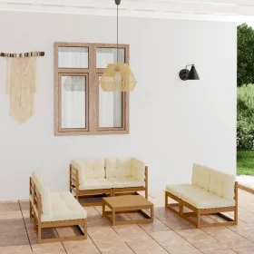 7-piece garden furniture set with solid pine wood cushions by , Garden sets - Ref: Foro24-3076467, Price: 696,51 €, Discount: %