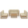 7-teiliges Gartenmöbel-Set und Kissen aus massivem Zirbenholz von , Gartensets - Ref: Foro24-3076467, Preis: 696,51 €, Rabatt: %