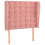 Cabecero con orejas de terciopelo rosa 83x23x118/128 cm