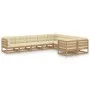 Set de muebles de jardín 9 pzs cojines madera pino marrón miel de , Conjuntos de jardín - Ref: Foro24-3077037, Precio: 999,39...