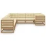 9-piece garden furniture set with cushions, made of brown honey pine wood. by , Garden sets - Ref: Foro24-3077037, Price: 999...