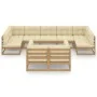 Set de muebles de jardín 9 pzs cojines madera pino marrón miel de , Conjuntos de jardín - Ref: Foro24-3077257, Precio: 999,39...