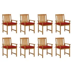 Garden chairs with cushions 8 pcs solid acacia wood by , Garden chairs - Ref: Foro24-3078199, Price: 629,19 €, Discount: %