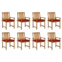Sillas de jardín con cojines 8 uds madera maciza de acacia de , Sillas de jardín - Ref: Foro24-3078199, Precio: 652,54 €
