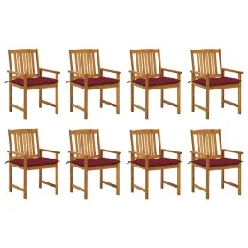 Garden chairs with cushions 8 pcs solid acacia wood by , Garden chairs - Ref: Foro24-3078202, Price: 629,19 €, Discount: %
