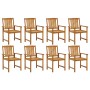 Sillas de jardín con cojines 8 uds madera maciza de acacia de , Sillas de jardín - Ref: Foro24-3078202, Precio: 654,14 €, Des...