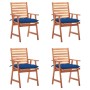 Garden dining chairs and cushions 4 pcs solid acacia wood by , Garden chairs - Ref: Foro24-3078345, Price: 314,41 €, Discount: %