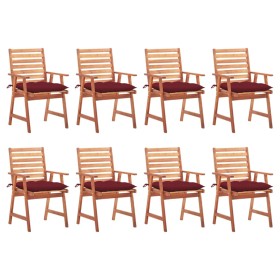 Sillas comedor de jardín y cojines 8 uds madera maciza acacia de , Sillas de jardín - Ref: Foro24-3078398, Precio: 583,44 €, ...