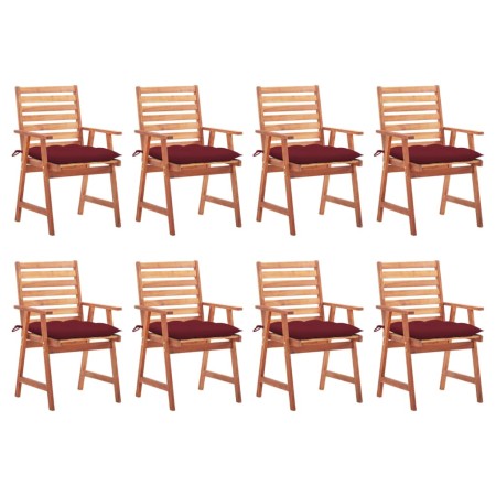 Sillas comedor de jardín y cojines 8 uds madera maciza acacia de , Sillas de jardín - Ref: Foro24-3078398, Precio: 583,44 €, ...