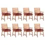 Sillas comedor de jardín y cojines 8 uds madera maciza acacia de , Sillas de jardín - Ref: Foro24-3078398, Precio: 554,35 €, ...