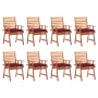 Sillas comedor de jardín y cojines 8 uds madera maciza acacia de , Sillas de jardín - Ref: Foro24-3078398, Precio: 583,44 €, ...