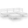 5-teiliges Gartenmöbel-Set aus massivem Kiefernholz weiß von , Gartensets - Ref: Foro24-3082633, Preis: 239,71 €, Rabatt: %
