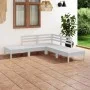 5-teiliges Gartenmöbel-Set aus massivem Kiefernholz weiß von , Gartensets - Ref: Foro24-3082638, Preis: 239,60 €, Rabatt: %