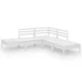 5-teiliges Gartenmöbel-Set aus massivem Kiefernholz weiß von , Gartensets - Ref: Foro24-3082638, Preis: 239,60 €, Rabatt: %