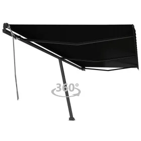 Retractable manual anthracite gray freestanding awning 600x350 cm by , Awnings - Ref: Foro24-3069879, Price: 707,32 €, Discou...
