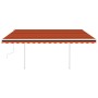 Manual retractable awning with orange and brown LED lights, 4x3.5 m. by , Awnings - Ref: Foro24-3070025, Price: 502,04 €, Dis...