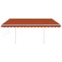 Toldo retráctil manual con LED naranja y marrón 4x3,5 m de , Toldos - Ref: Foro24-3070025, Precio: 505,18 €, Descuento: %