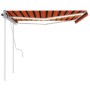 Manual retractable awning with orange and brown LED lights, 4x3.5 m. by , Awnings - Ref: Foro24-3070025, Price: 502,04 €, Dis...