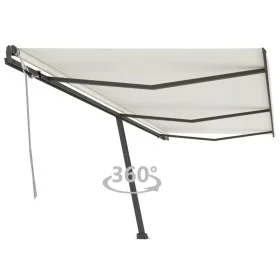 Retractable manual cream freestanding awning 600x300 cm by , Awnings - Ref: Foro24-3069797, Price: 609,17 €, Discount: %