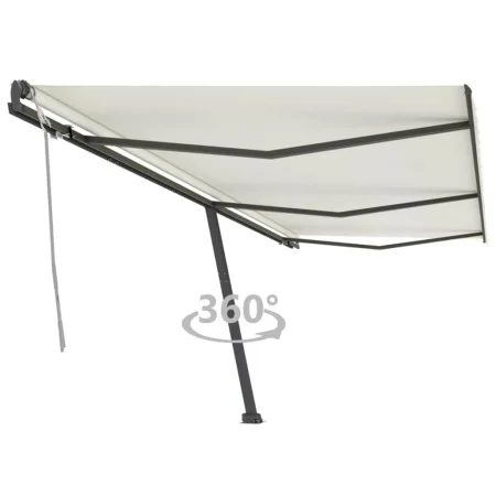 Toldo de pie retráctil manual crema 600x300 cm de , Toldos - Ref: Foro24-3069797, Precio: 609,32 €, Descuento: %