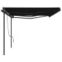 Manual retractable awning with anthracite gray posts 6x3.5 m by , Awnings - Ref: Foro24-3070279, Price: 722,93 €, Discount: %