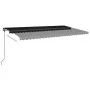 Manual retractable awning with anthracite gray posts 6x3.5 m by , Awnings - Ref: Foro24-3070279, Price: 722,93 €, Discount: %