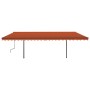 Manuell einziehbare Markise mit orangefarbenem und braunem LED-Licht 6x3,5 m von , Markisen - Ref: Foro24-3070285, Preis: 760...