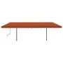 Manuell einziehbare Markise mit orangefarbenem und braunem LED-Licht 6x3,5 m von , Markisen - Ref: Foro24-3070285, Preis: 734...