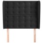 Cabecero con orejas de terciopelo negro 93x23x118/128 cm