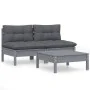 Muebles de jardín 3 pzas con cojines antracita madera de pino de , Conjuntos de jardín - Ref: Foro24-3096000, Precio: 227,37 ...