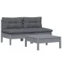 Muebles de jardín 3 pzas con cojines antracita madera de pino de , Conjuntos de jardín - Ref: Foro24-3096000, Precio: 227,37 ...