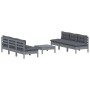 7-piece garden furniture set with anthracite cushions made of pine wood by , Garden sets - Ref: Foro24-3096096, Price: 554,13...