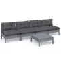 Muebles de jardín 5 pzas con cojines antracita madera de pino de , Conjuntos de jardín - Ref: Foro24-3096132, Precio: 394,97 ...