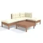 5-piece garden furniture set with pine wood cushions in honey brown. by , Garden sets - Ref: Foro24-3096295, Price: 392,42 €,...