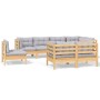 8-teiliges Gartenmöbel-Set und Kissen aus massivem Kiefernholz von , Gartensets - Ref: Foro24-3096513, Preis: 692,48 €, Rabat...