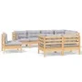Juego de muebles de jardín 8 pzas y cojines madera maciza pino de , Conjuntos de jardín - Ref: Foro24-3096513, Precio: 683,53...