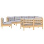 8-teiliges Gartenmöbel-Set und Kissen aus massivem Kiefernholz von , Gartensets - Ref: Foro24-3096513, Preis: 692,48 €, Rabat...