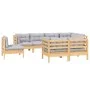 Juego de muebles de jardín 8 pzas y cojines madera maciza pino de , Conjuntos de jardín - Ref: Foro24-3096513, Precio: 683,53...