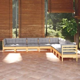 Set mit 9 Gartenmöbeln und Kissen aus massivem Zirbenholz von , Gartensets - Ref: Foro24-3096814, Preis: 722,58 €, Rabatt: %