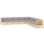 Juego de muebles de jardín 9 pzas y cojines madera maciza pino de , Conjuntos de jardín - Ref: Foro24-3096814, Precio: 722,48...