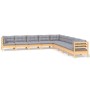 Set mit 9 Gartenmöbeln und Kissen aus massivem Zirbenholz von , Gartensets - Ref: Foro24-3096814, Preis: 710,74 €, Rabatt: %