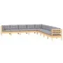 Juego de muebles de jardín 9 pzas y cojines madera maciza pino de , Conjuntos de jardín - Ref: Foro24-3096814, Precio: 722,48...