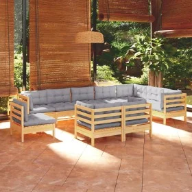 10-piece garden furniture set with solid pine wood cushions by , Garden sets - Ref: Foro24-3096778, Price: 814,18 €, Discount: %