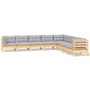 8-teiliges Gartenmöbel-Set und Kissen aus massivem Kiefernholz von , Gartensets - Ref: Foro24-3096802, Preis: 670,74 €, Rabat...