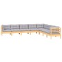 8-teiliges Gartenmöbel-Set und Kissen aus massivem Kiefernholz von , Gartensets - Ref: Foro24-3096802, Preis: 670,74 €, Rabat...